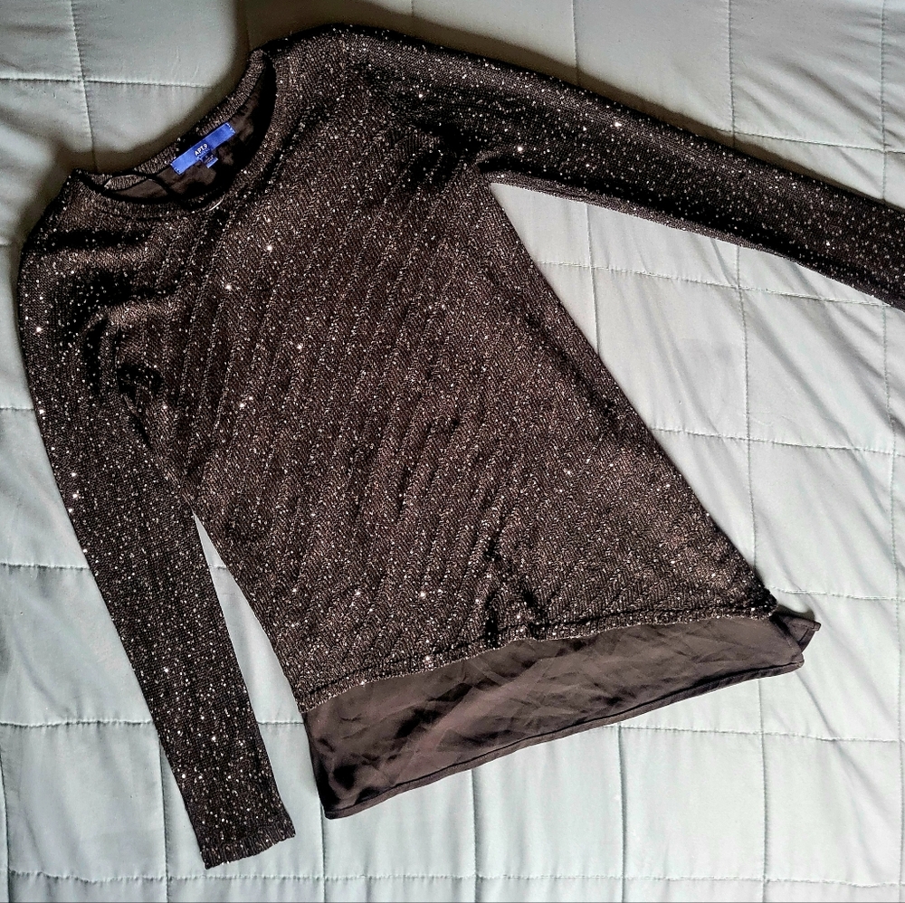 Black sequined tunic, Apt. 9, size small